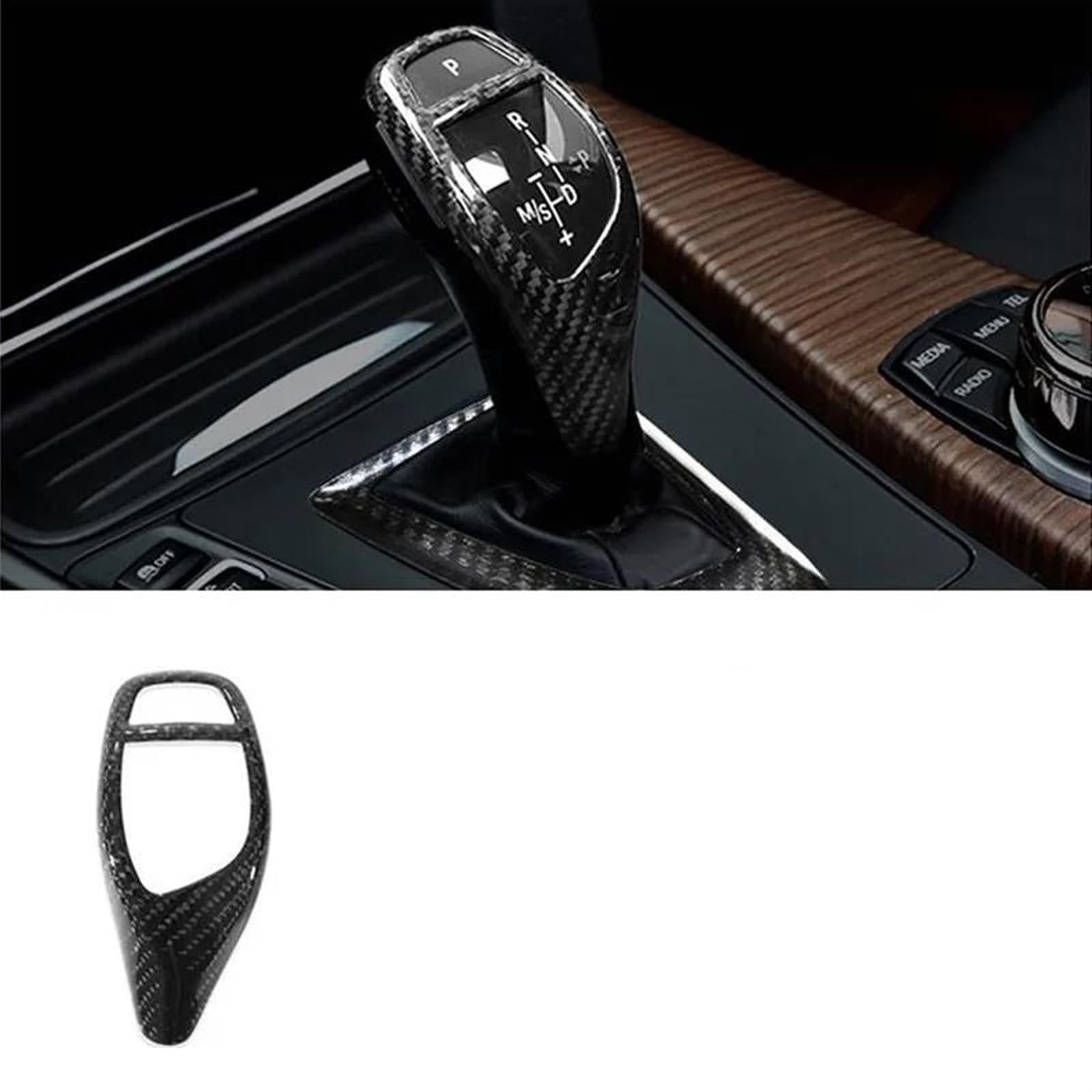 Auto Innenraum Kohlefaser-Center-Bedienfeld Schalttafel Im Türgriff Multimedia-Bedienungsabdeckung Verkleidung Für 3 4 Serie F30 2013–2019 Car Interieur(Gear Shift Cover A) von KIFWGIH