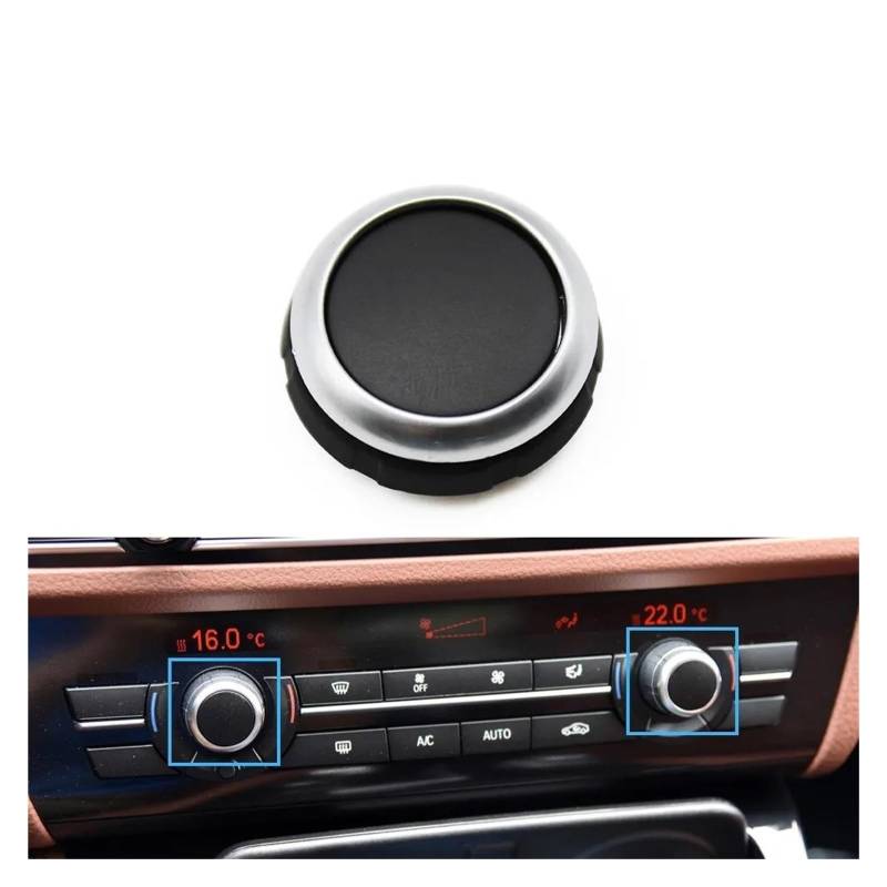 Auto Innenraum Silber Schwarz Konsole Armaturenbrett Klimaanlage AC Control Schalter Taste Abdeckung Für 5 6 7 Serie F10 F18 F06 F12 F01 F02 2009-2019 Car Interieur(AC Rotary) von KIFWGIH