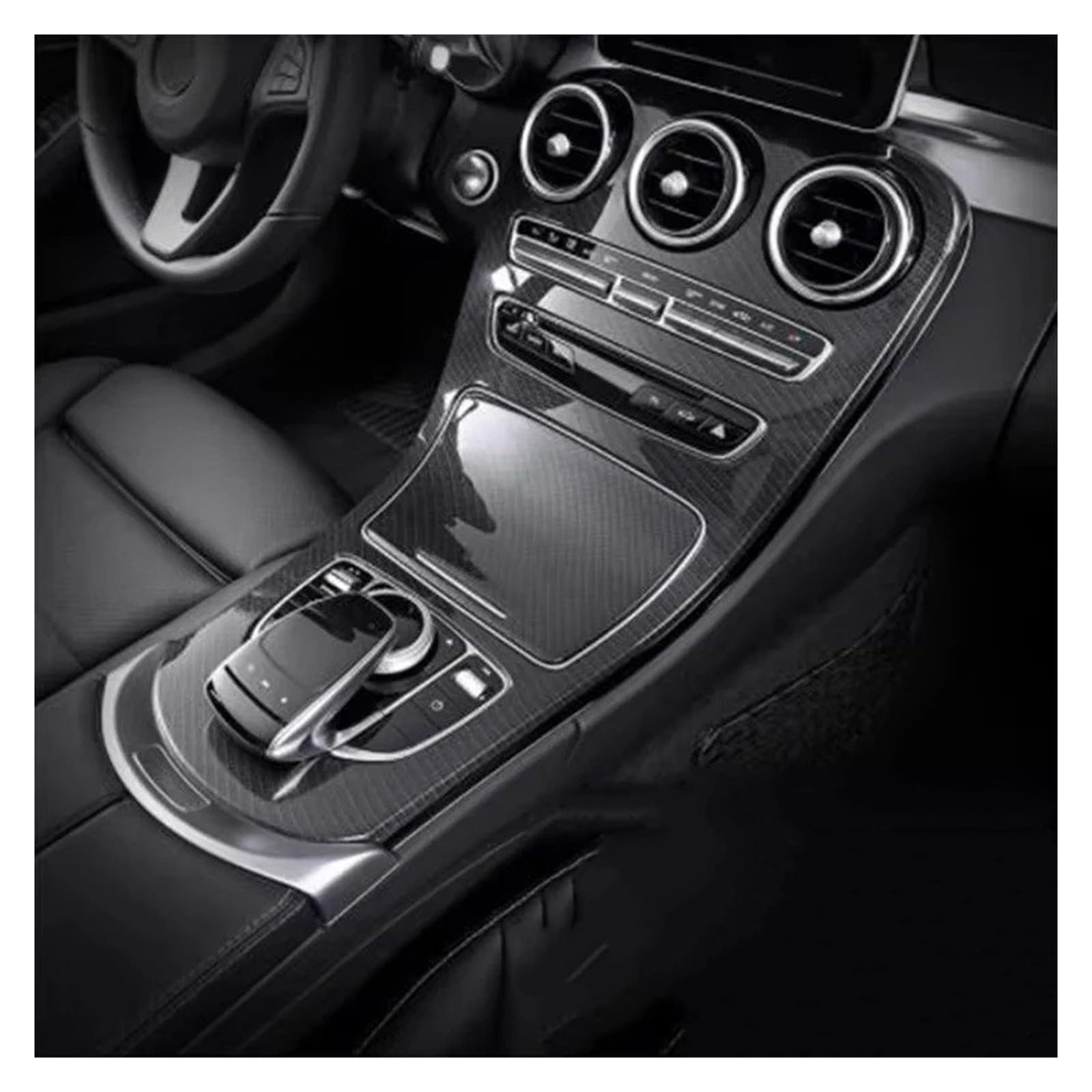 Auto Zubehör Innenraum Für Benz C Für GLC Klasse W205 X235 Auto Zubehör Auto Zentrale Steuerung Getriebe Shift Panel Abdeckungen Rahmen Innen Trim Aufkleber Interieur Dekor(C-Classs B) von KIFWGIH