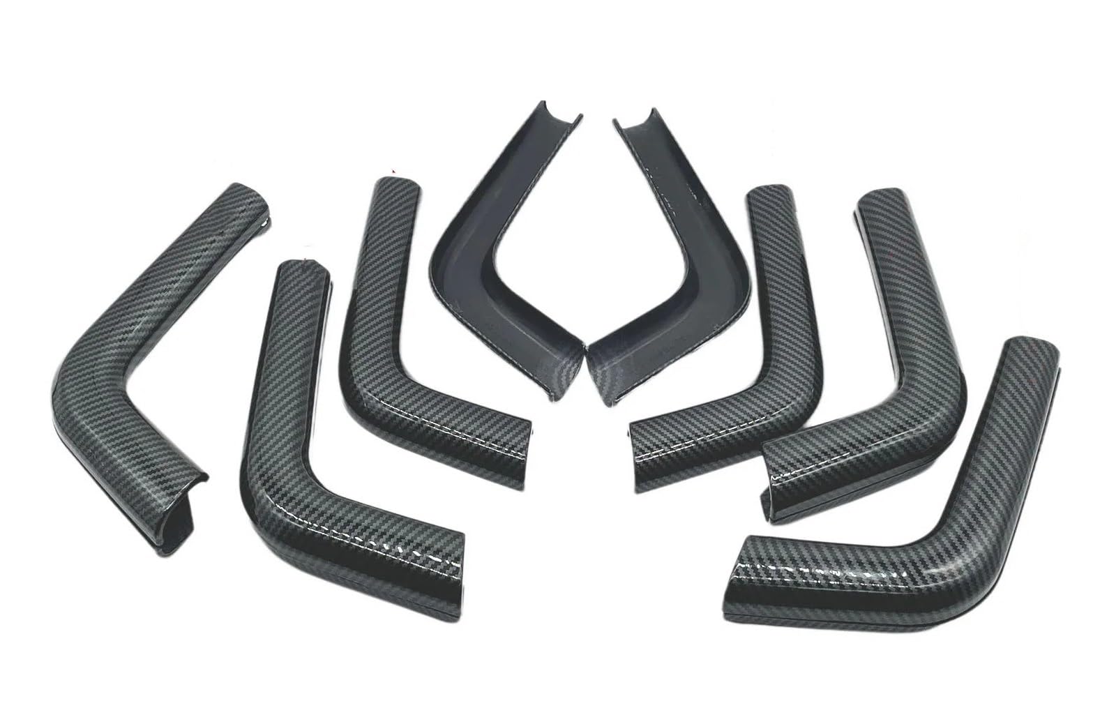 Auto Zubehör Innenraum Für Cayenne 2010 11 12 13 14 15 16 2017 Innere Tür Pull Griff Bögen LHD RHD Auto Carbon Faser Innen Armlehne Schutzhülle Panel Interieur Dekor(One Full Set 12PCS) von KIFWGIH