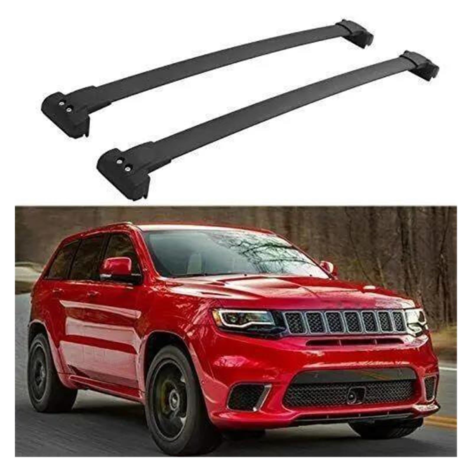 Gepackträger 2Pcs Für Jeep Für Grand Für Cherokee 2011 2012 2013 2014 2015 2016 2017 2018 2019 2020 2021 Dachreling Racks Kreuz Bars Querlatte Passt Dachgepäckträger von KIFWGIH