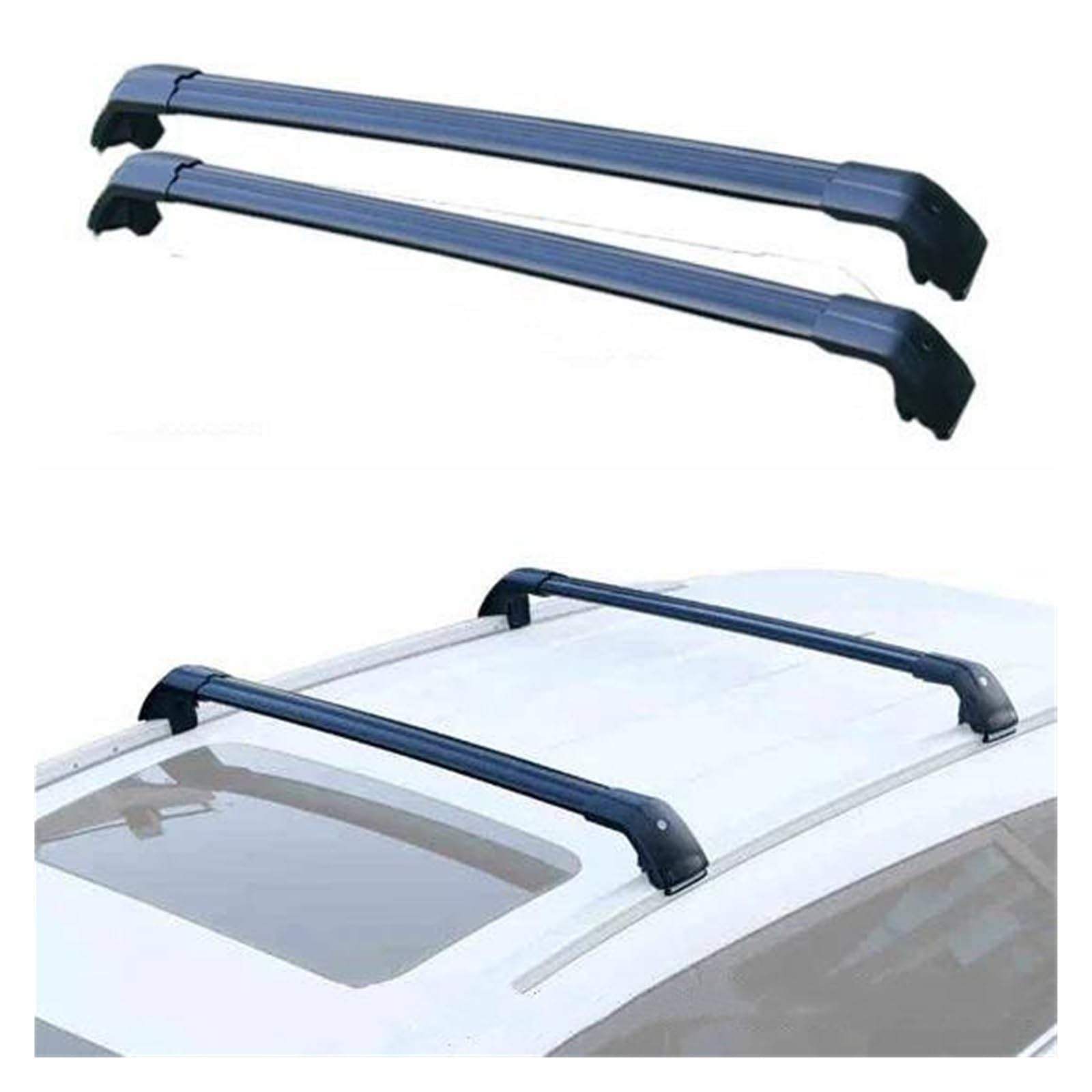 Gepackträger 2Pcs Für KIA Für Sportage (nq5) 2022 2023 + Dach Bars Aluminium Legierung Seite Bars Kreuz Schienen Dach Rack Gepäck Träger Dachgepäckträger(B) von KIFWGIH