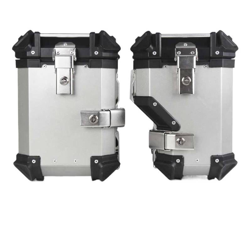 Gepäckträger Hinten Für 800MT Für CF 800 MT Motorrad Stamm Top Box Seite Gepäck Fall Pannier Rack Rahmen Hinten Helm Topcase Unterstützung Zubehör Gepäckträger(38L Side Box Silver) von KIFWGIH