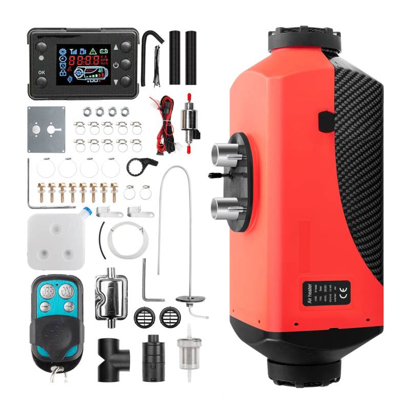 1inchome Standheizung, Standheizung Diesel, 12V Lufterhitzer, 2KW/5KW/8KW Air Diesel Heizung mit Schalldämpfer, LCD Schalter u. Fernbedienung für Auto RV Boote LKW KFZ PKW Wohnmobil von KIIPO