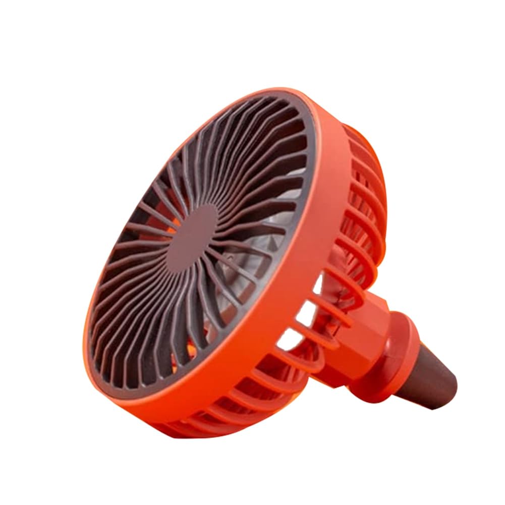 KIKAPA Autoventilator mit Umgebungslicht, 12 V-24 V, USB-Autoventilator, 3 Windgeschwindigkeiten, A/C-Entlüftungsclip-Ventilator, 360 Grad Drehbar, Tragbarer Ventilator, Rot von KIKAPA