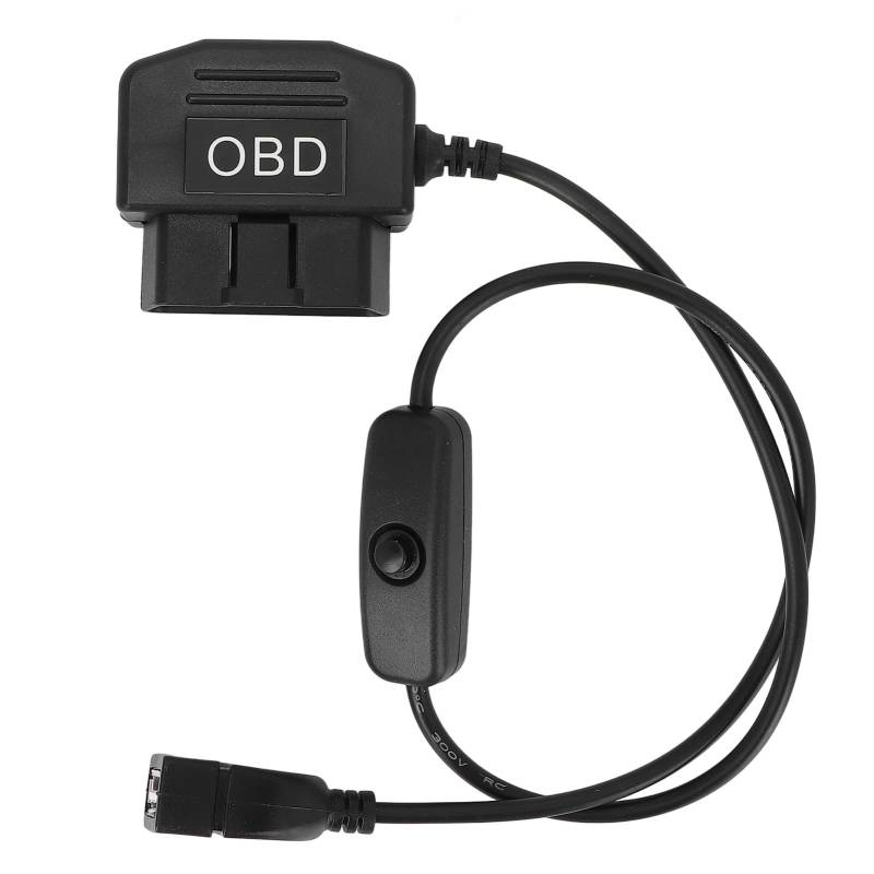 16-poliges OBD-Stromkabel für Dash-Kamera, OBD-auf-Mini-USB-OBDII-Adapter Festkabel-Ladekabel 24 Stunden Überwachung und Acc-Modus mit Schaltknopf 8,9-Zoll-Universalanschluss-Ladegerät von KIMISS