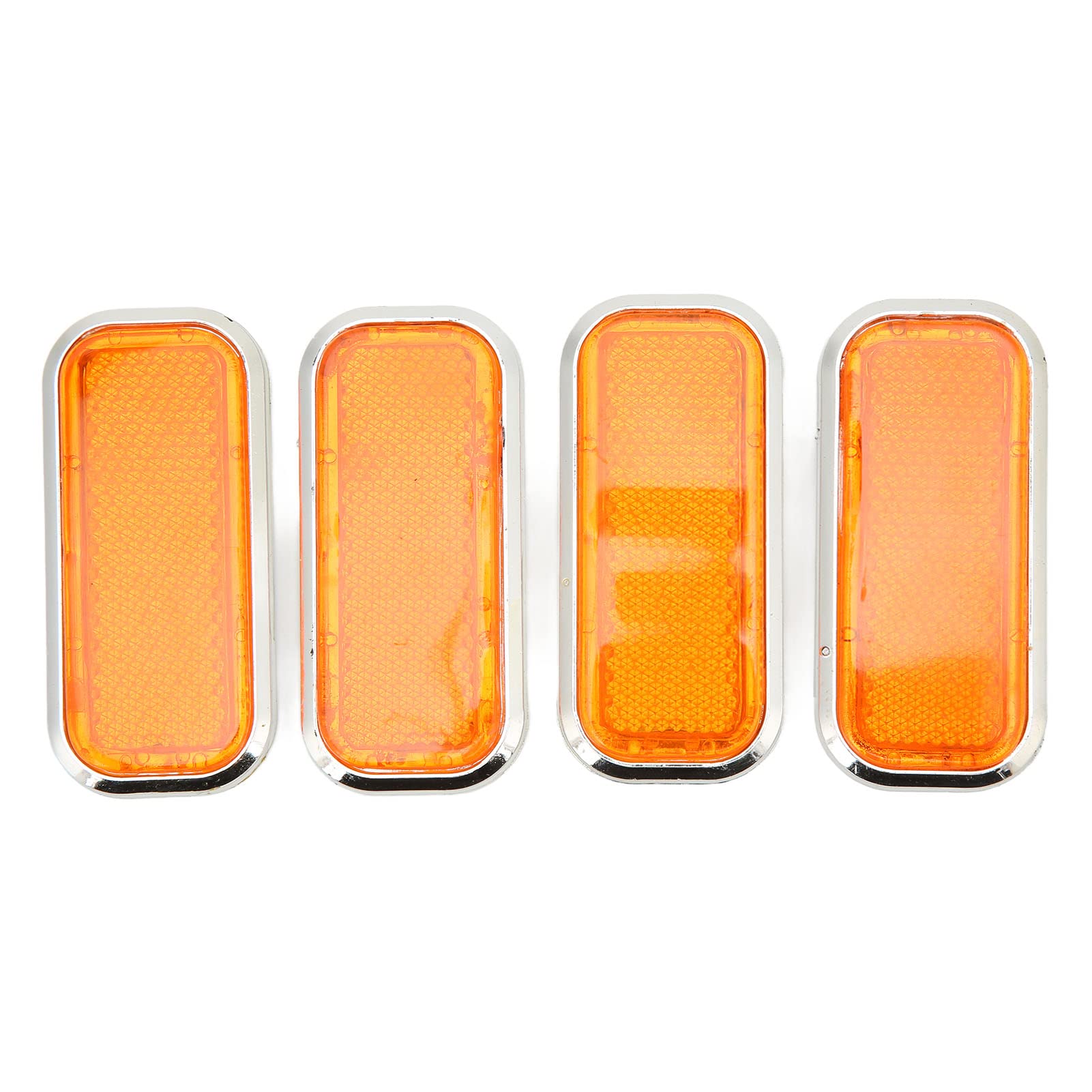 KIMISS Rechteckiger Reflektor, ABS, selbstklebend, hohe Sichtbarkeit, Universal, für Auto und Motorrad, 4 Stück (Galvanotechnik, Orange) von KIMISS