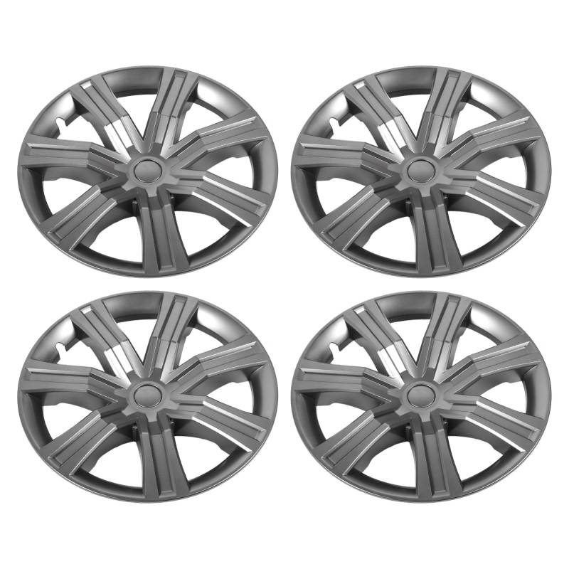 4pcs Stylish Rad Cover Hubcaps, 2021-2024 Full Wicked Rim Protector Hub Cap mit Mittelkappe, 19 -Zoll (Gray) von KIMISS