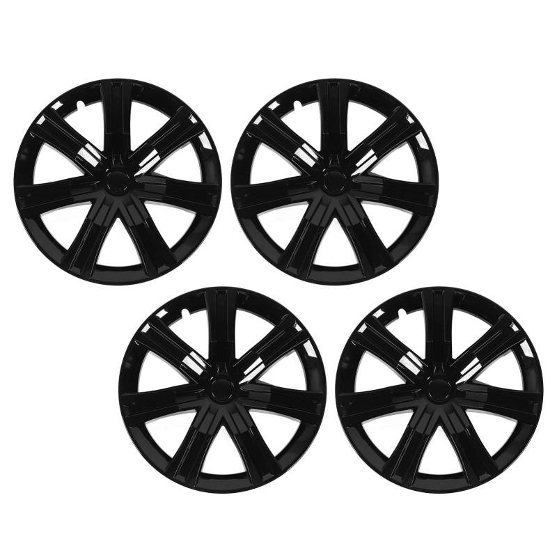 4pcs Stylish Rad Cover Hubcaps, 2021-2024 Full Wicked Rim Protector Hub Cap mit Mittelkappe, 19 -Zoll (glänzend schwarz) von KIMISS