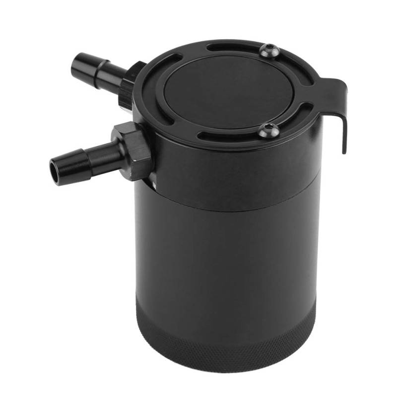 Auto Universal 300 ml Ölauffangbehälter Tank Aluminium Politur Baffled Öl Catch Can Reservoir Tank Entlüfter Kit Schwarz + Auffangbehälter von KIMISS