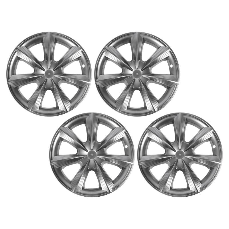 Cool & Sporty 19 -Zoll -Radabdeckung für Modell, 4pcs Snap on Sword Style Hubcap Fit, Reduzieren (Silber grau) von KIMISS