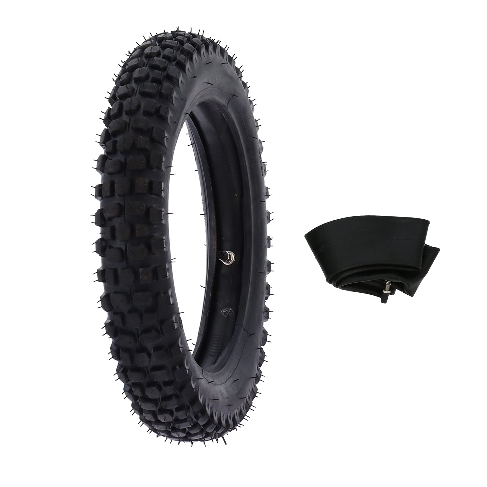 Dirt Bike Reifen & Schlauch Set, 3.00-12 (80/100-12) Reifen Schlauch Combo Set für Knobby Pit Motocross Dirt Bike Offroad + Auto von KIMISS