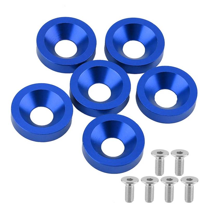 Schraube-Duokon 6pcs M8 Kennzeichenrahmen Kotflügel Stoßstange Motorabdeckung Unterlegscheibe/Schraubensatz für Auto/Motorrad (8mm) (Blau) von Duokon