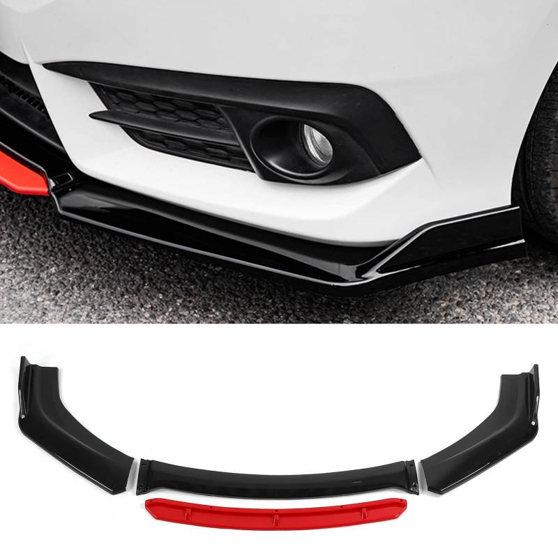 Frontstoßstange Lip Bodykit, Frontstoßstange Lippe Kinnspoiler , Auto Frontschürze Lip Spoiler Splitter Body Kit PP Universal Auto Exterieur Aerodynamisches Zubehör von KIMISS