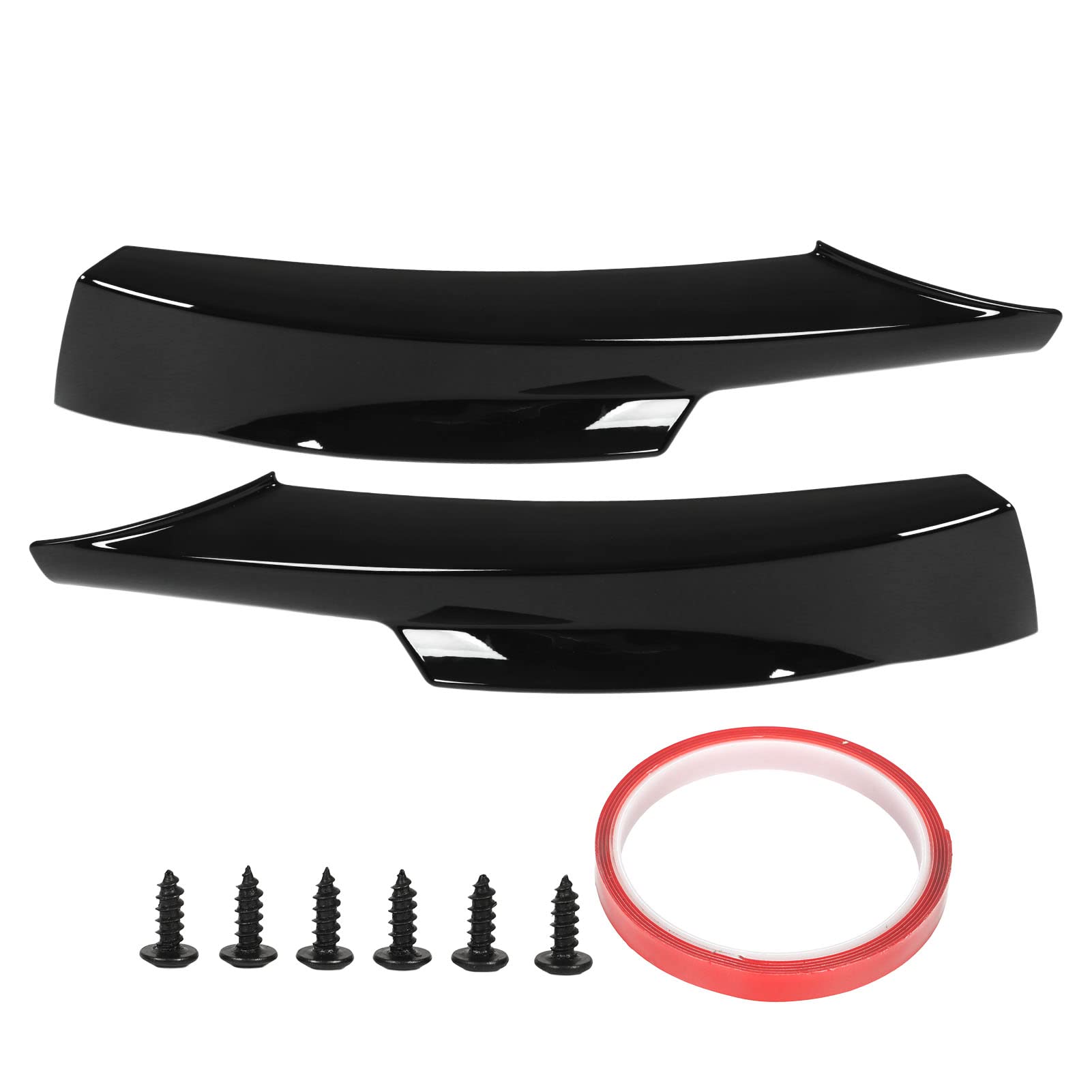 Frontstoßstangenlippen, KIMISS Stoßstangenecken-Spoiler-Splitter ABS-Unterer Stoßstangenschutz für E90 M Sport LCI Limousine 2009-2012 (Schwarz) (Glänzend schwarz) von KIMISS