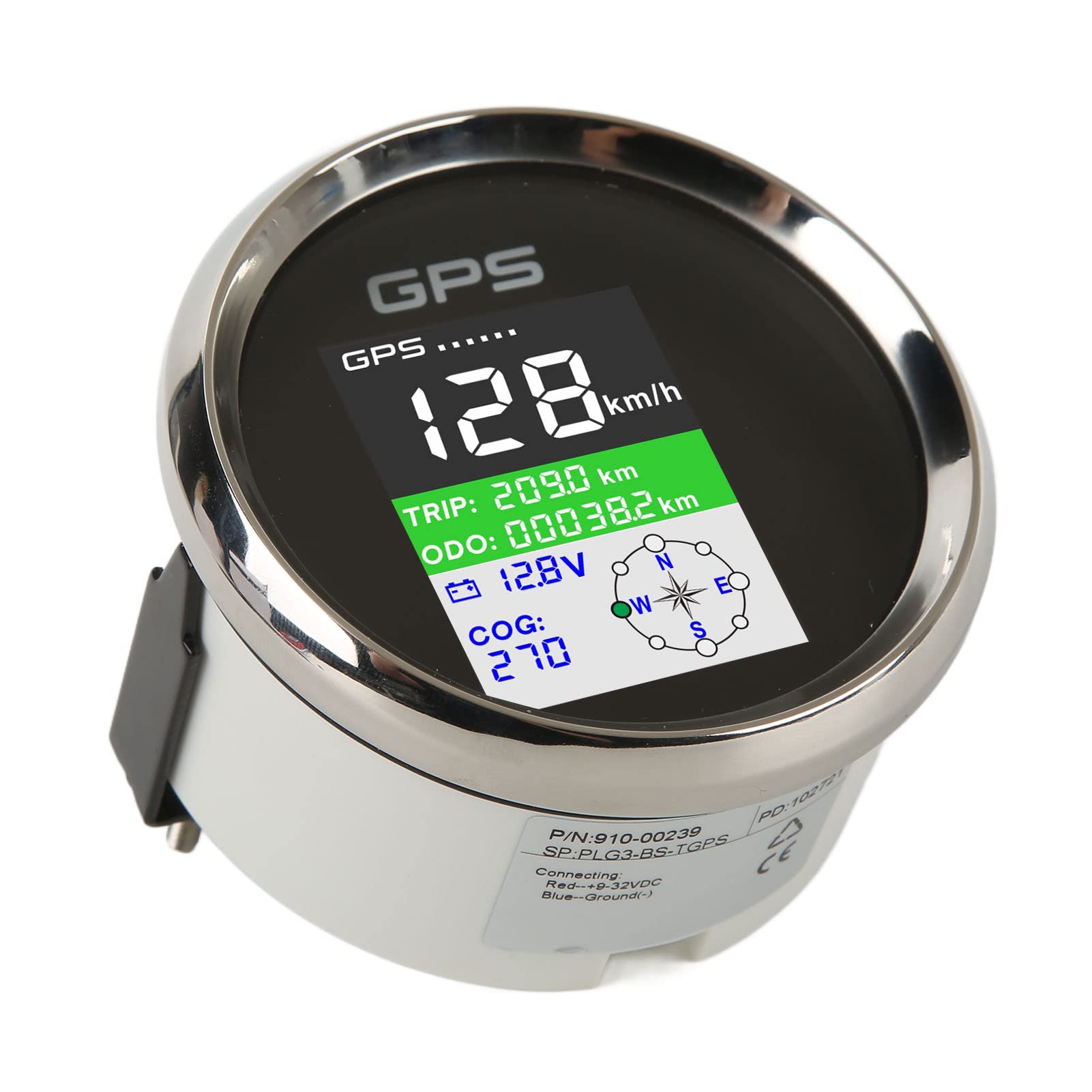 GPS-Tachometeranzeige, 85 Mm GPS-Tachometer Km/h Knoten MPH DC9 Bis 32 V TFT-Bildschirm IP67 Wasserdichter Geschwindigkeitsmesser Universal für Autos Motorräder Boote (Schwarz) von KIMISS