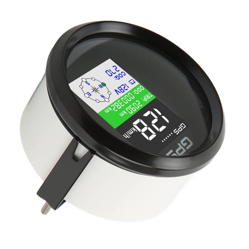 GPS-Tachometeranzeige, 85 Mm GPS-Tachometer Km/h Knoten MPH DC9 Bis 32 V TFT-Bildschirm IP67 Wasserdichter Geschwindigkeitsmesser Universal für Autos Motorräder Boote (schwarzer von KIMISS