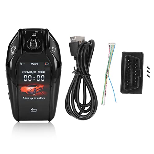 Intelligenter Fern Gesteuerter Autos Chl üssel, Universeller TK800 LCD-Touchscreen Smart Key Fern Schlüssel Loser Eintrag für Alle Start-Stopp-Motor Knopf Modelle (Schwarz) von KIMISS