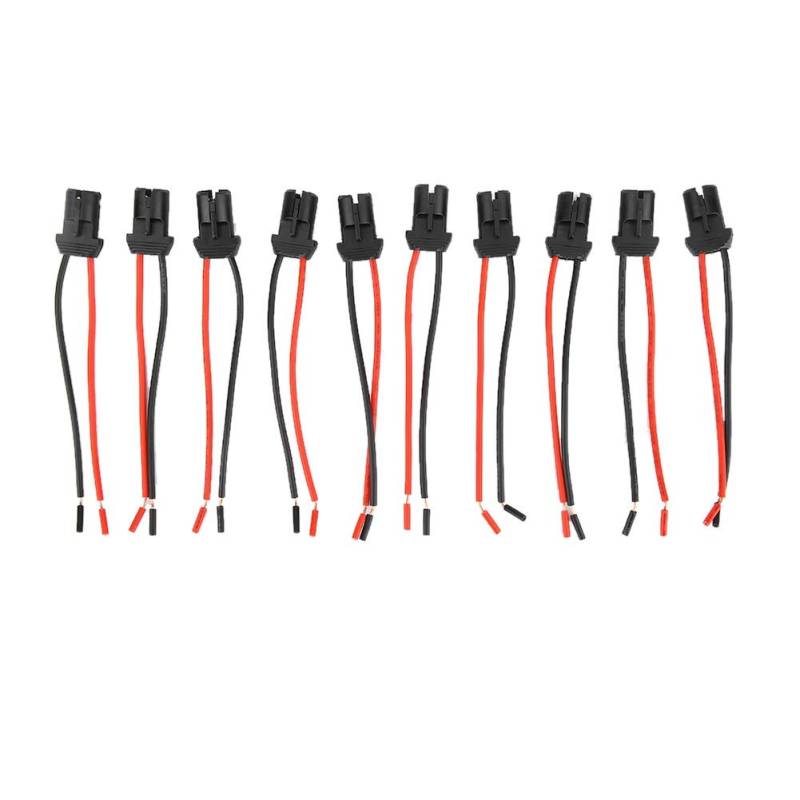 KIMISS 10pcs T10 Wedge Glühbirne Buchse Stecker Lampenfassung LED Sockel Basis Gummi für PKW LKW Boot (Rot + Schwarz) von KIMISS