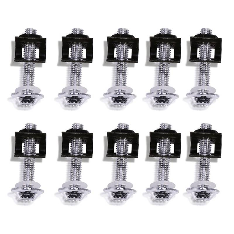 KIMISS 10x Motorrad Verkleidung Karosserie Schrauben Spire Speed ​​Fastener Clips Schraube, Billet Aluminium M6 6mm Verkleidung Schrauben Spire Speed ​​Fastener Clips (Silber) von KIMISS