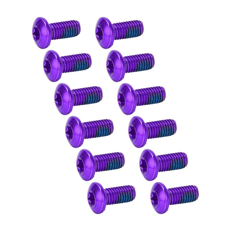 12 Stück Mountain, Bremsscheibenschrauben Schrauben Legierung Bremsscheibenschraube Fahrrad Disc Fahrrad Stahl (Lila) von KIMISS