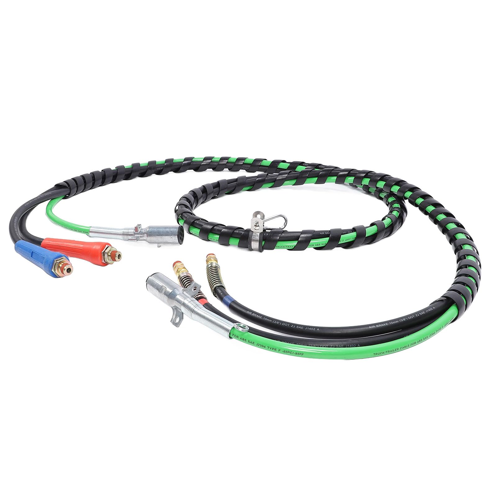 KIMISS 15ft Semi Truck Air Line Kit Stromleitung für Traktoranhänger, Gummischlauch mit 7 -Wege -Elektrokabel, Kompatibel mit SAE J560 & J2394 von KIMISS