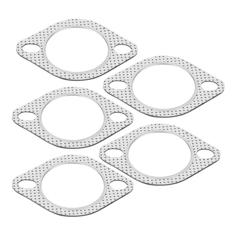 KIMISS 2,5-Zoll-Auspuffdichtung, 2-Loch-Flanschdichtung aus Aluminiumlegierung Auspuffkrümmer-Fallrohrsammler von KIMISS