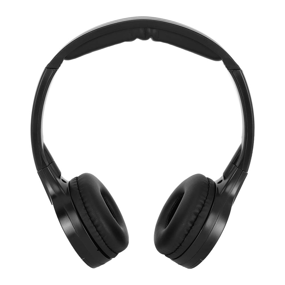 KIMISS 2-Kanal-Auto-Kopfhörer, drahtloser Infrarot-Stereo-Audio-Kopfhörer-Kopfhörer für Auto-Kopfstütze DVD (schwarz) von KIMISS