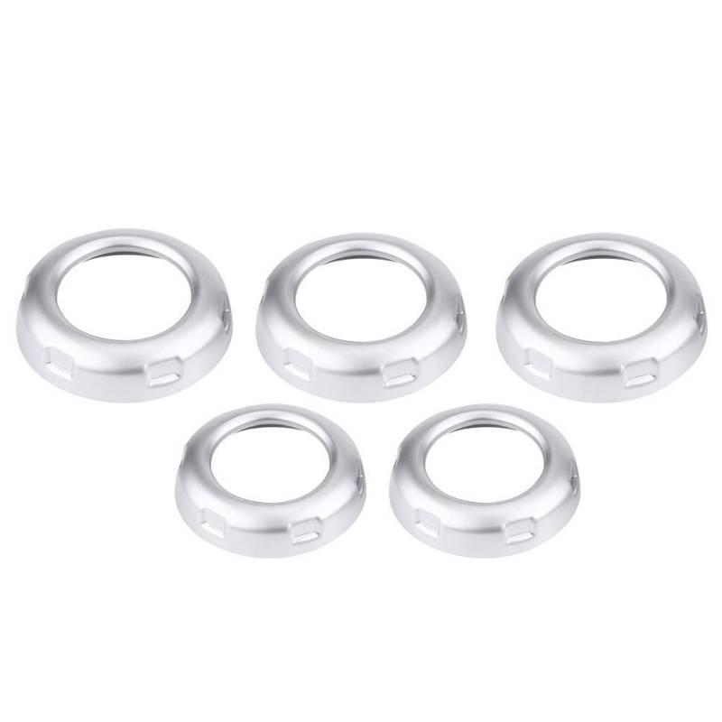 KIMISS ABS Chrome 5Pcs Auto Volumen und Klimaanlage Knöpfe Knopfleiste für 4 LR4 2009-2016 von KIMISS