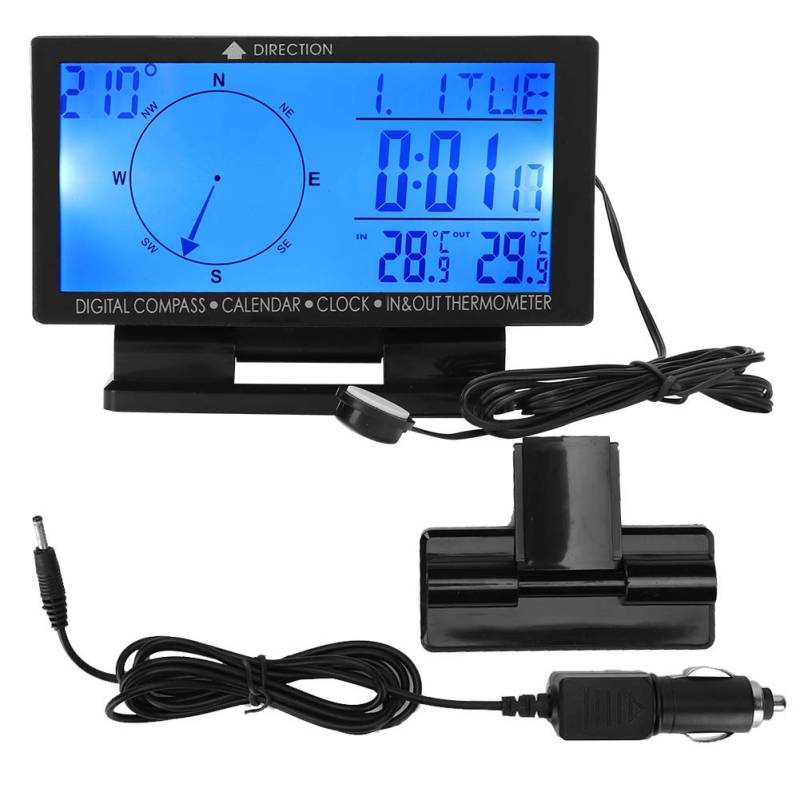 KIMISS Auto Thermometer, CD60 Multifunktionales digitales Auto Auto Thermometer mit Zeitnavigationsfunktion von KIMISS