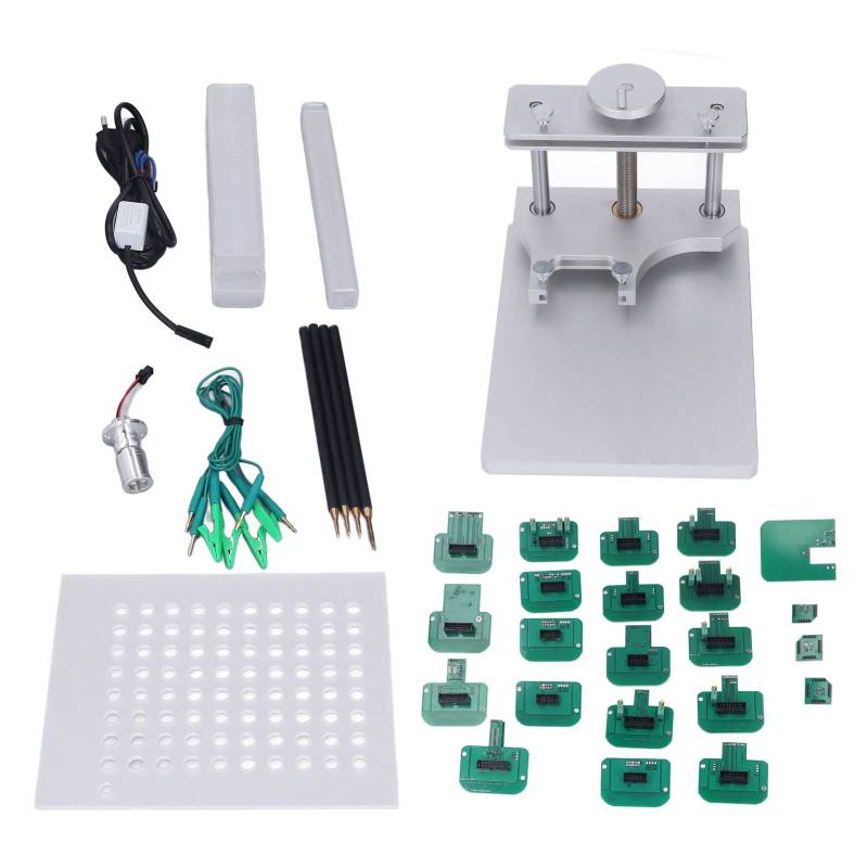 KIMISS Bdm-Rahmenadapter-Set, Led Bdm-Rahmenset, Led Bdm Frame Probe Pens Adapter Set Auto-Diagnosetest-Tool Eu-Stecker 100‑240 V für Fgtech Bdm100 ECU Programmer Tool von KIMISS