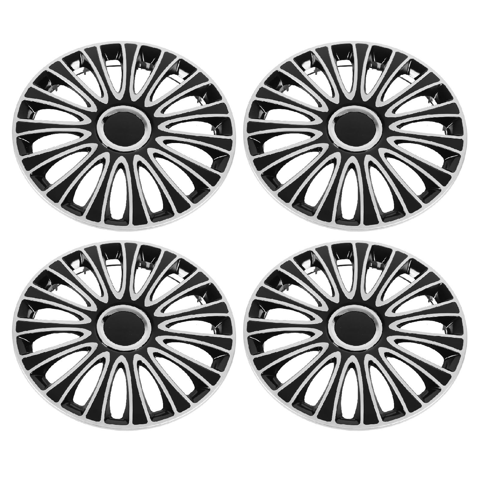 KIMISS Hubcaps 4-Pack-Set von 15-Zoll-Radabdeckungen für 500 V40 208 Schwarzes ABS-Design von KIMISS