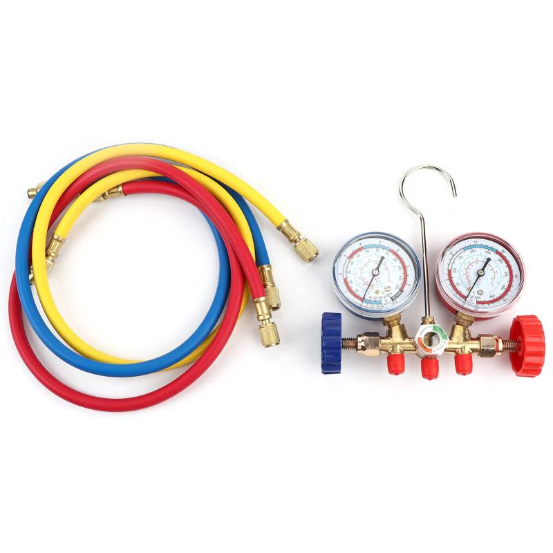 KIMISS Kältemittel Klimatisierung Werkzeuge AC Diagnose Manometer Set mit Schlauch und Haken von KIMISS