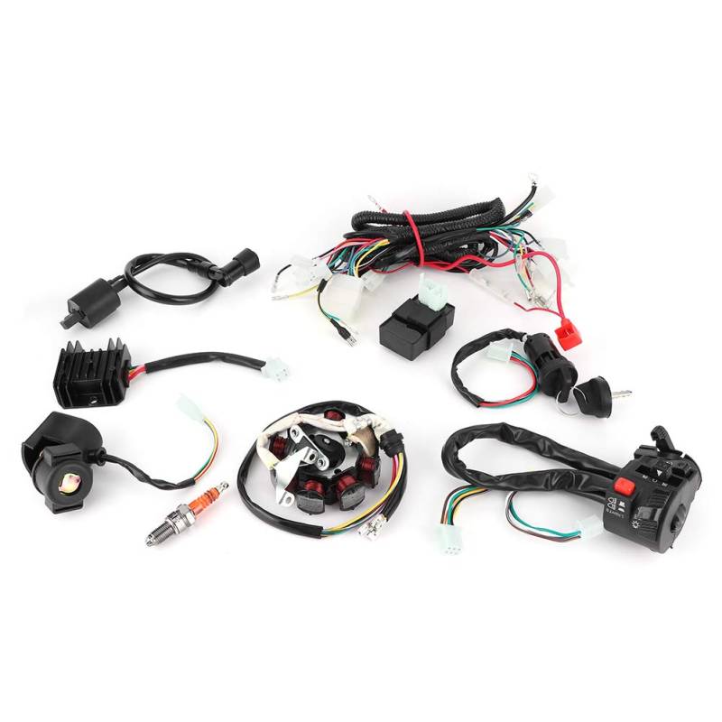 KIMISS Komplettes Kabelbaum-Kit, CDI-Stator-Kit für Elektrokabelbaum-Kabelbaum für 150CC 200CC 250CC 300CC ATV QUAD von KIMISS