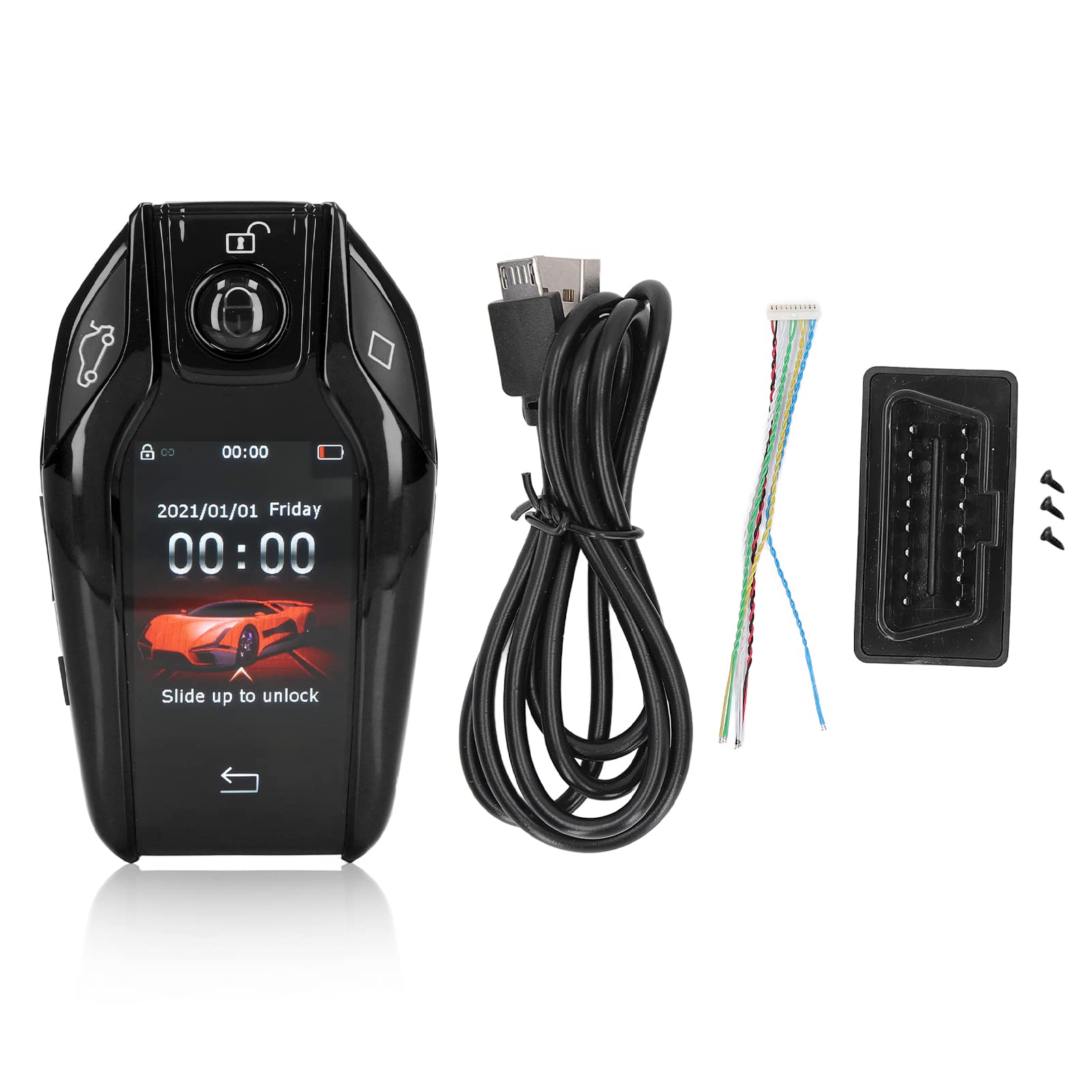 KIMISS Push Start Ignition Kit, Universal TK800 und LCD-Touchscreen Smart Key Remote Keyless Entry für Alle Modelle mit Start-Stopp-Motortaste(Schwarz) von KIMISS