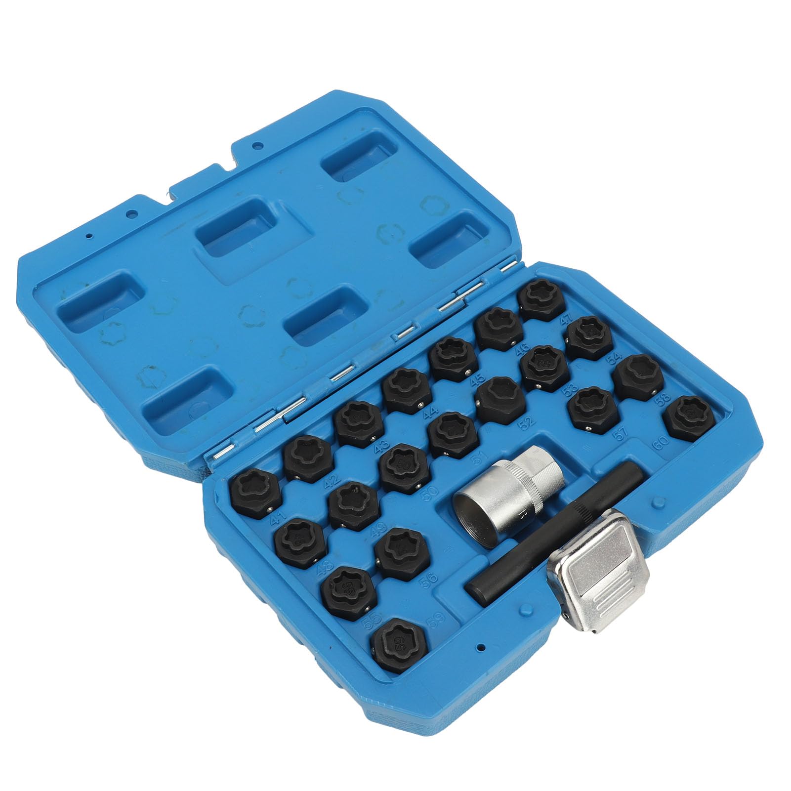 KIMISS Radsicherungsmutter-Schlüsselsatz, 22-teiliges, Sicheres Radsicherungsmutter-Steckschlüssel-Adapter-Set, Kompatibel mit F01 F02 F03 F10 F11 von KIMISS