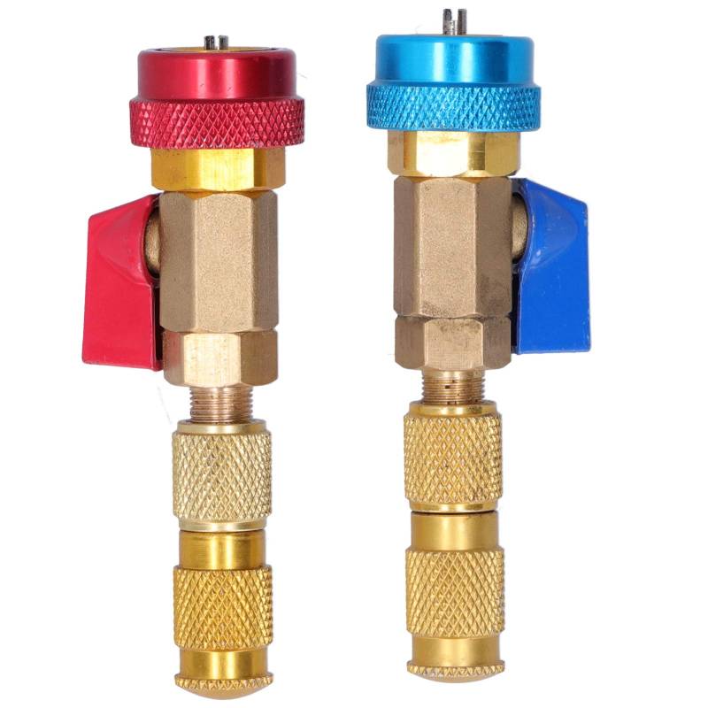 KIMISS Valve Core Quick Remover Installer, 2-teiliges A/C Valve Core Remover Installer Einstellbares Ausbauwerkzeug High Low Coupler für R134 / R12 von KIMISS