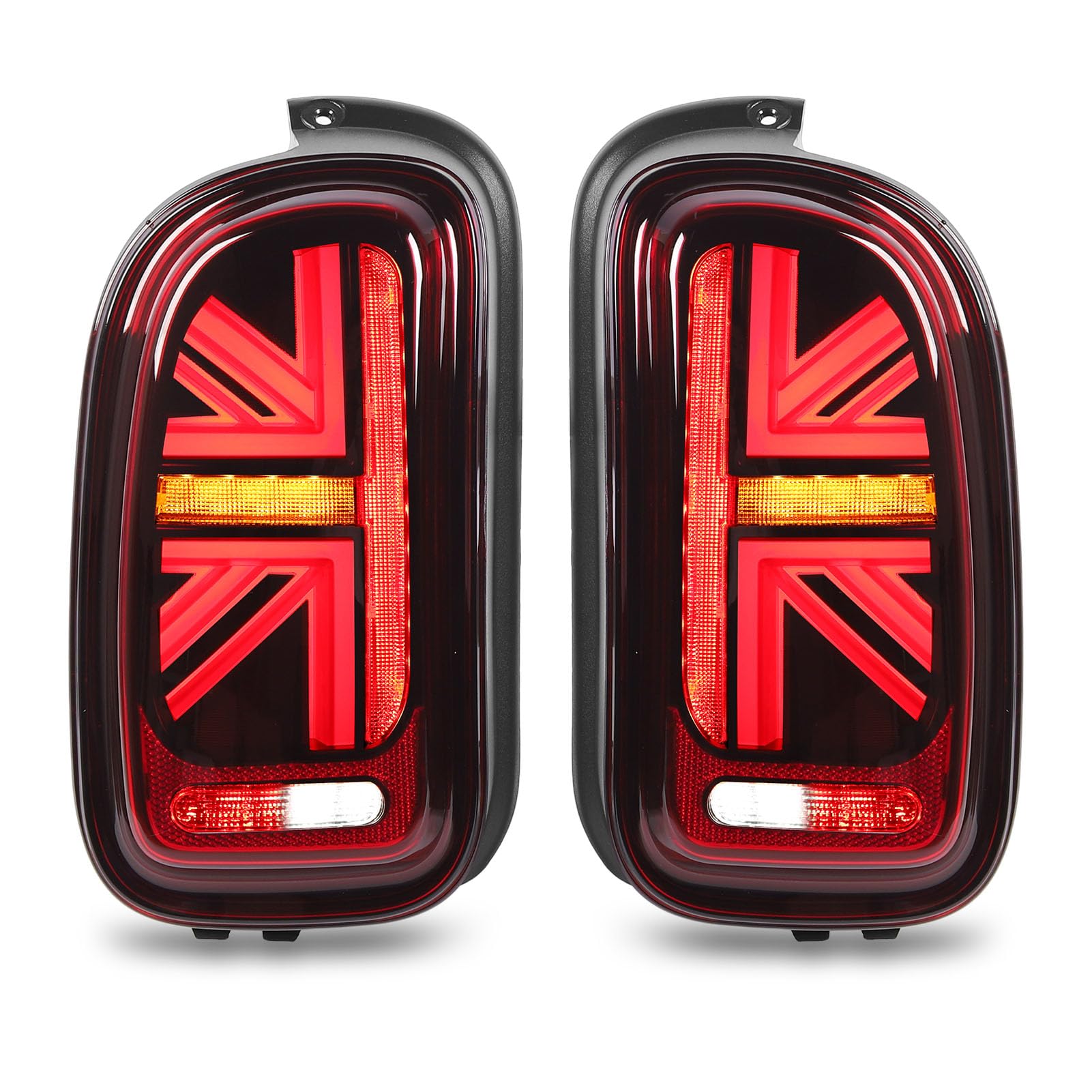 KIMISS Voll-LED-JCW-Union-Jack-Rücklichter, Blinker, Rückfahrscheinwerfer, Nebelscheinwerfer für R55 Clubman 2007 bis 2014,Rot von KIMISS