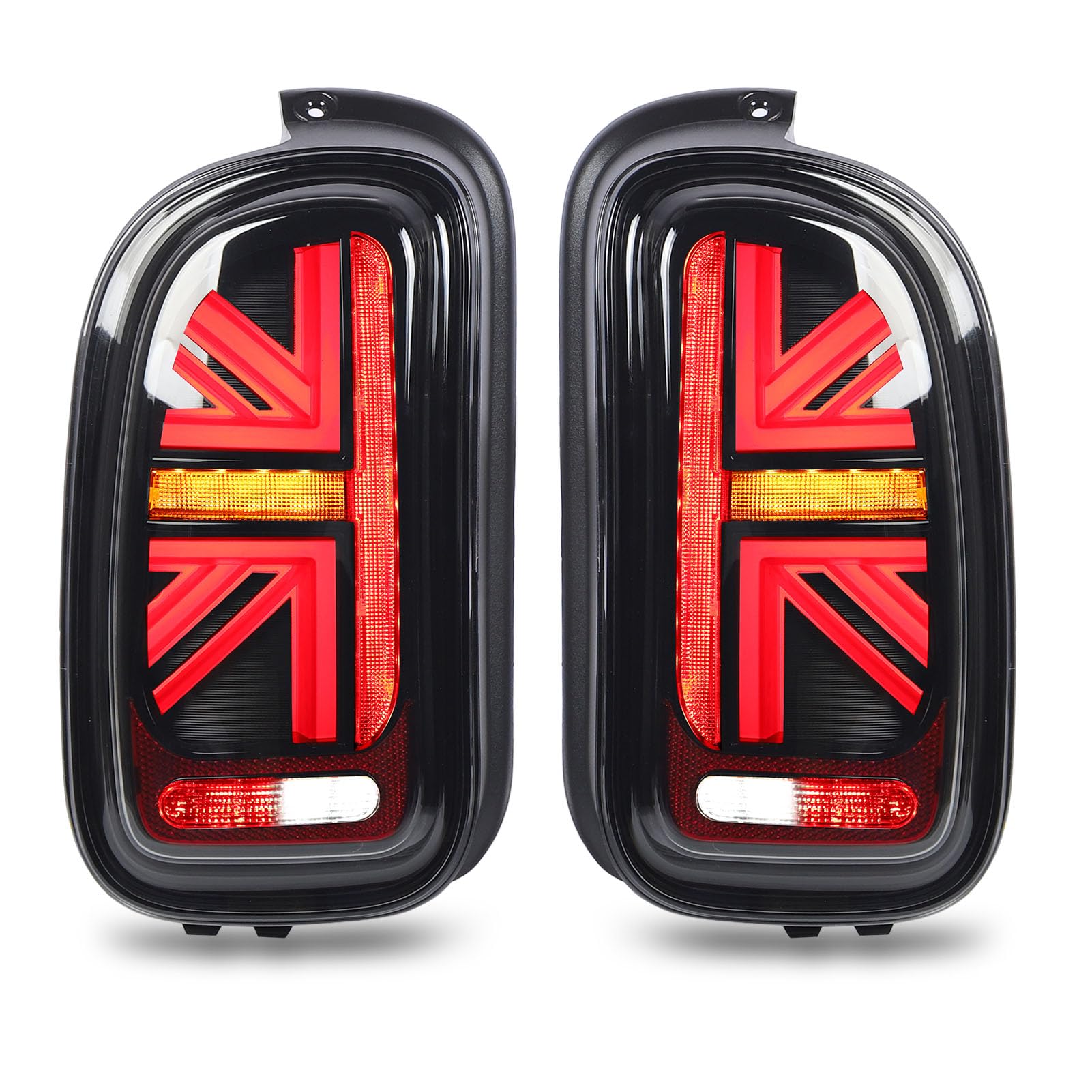 KIMISS Voll-LED-JCW-Union-Jack-Rücklichter, Blinker, Rückfahrscheinwerfer, Nebelscheinwerfer für R55 Clubman 2007 bis 2014,getöntes Schwarz von KIMISS