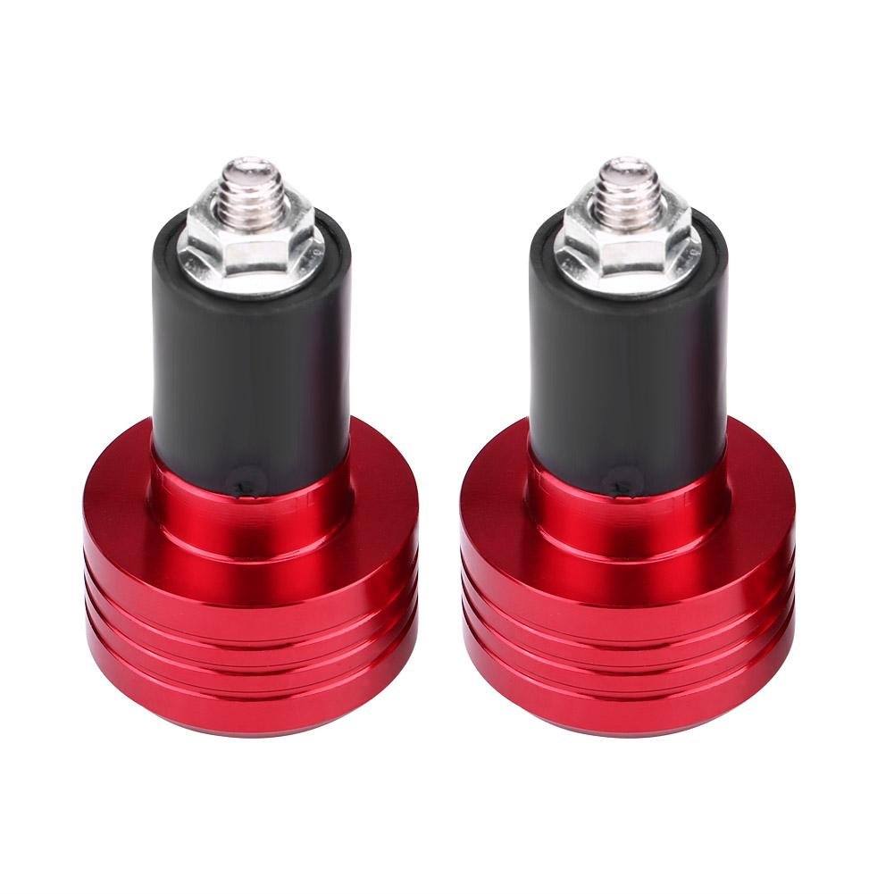 Lenkerenden für Motorrad,KIMISS Paar 22mm Universal Motorrad Lenkergewichte Aluminium Motorradgriff Lenkerenden Gewichtsausgleichsstecker(Rot) von KIMISS