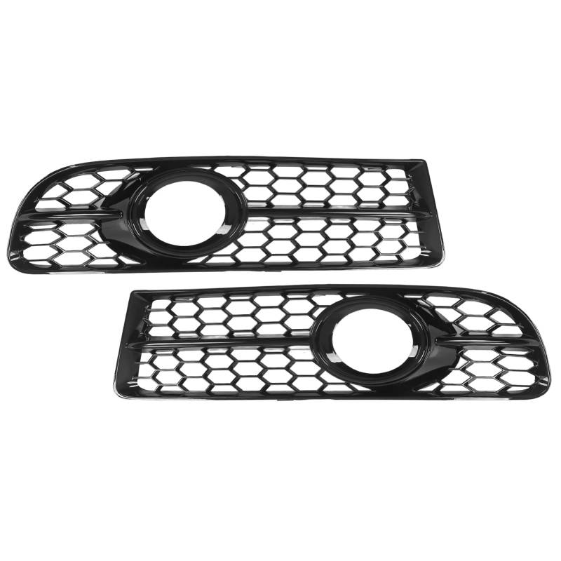 Mesh Style Frontstoßstange Auto Nebelscheinwerfer Abdeckung Lüftungsgitter Grill Lünette 8E0807681F Glänzend Schwarz Nebelscheinwerfer Abdeckung für A4 B7 S4 2005-2008 + Auto von KIMISS