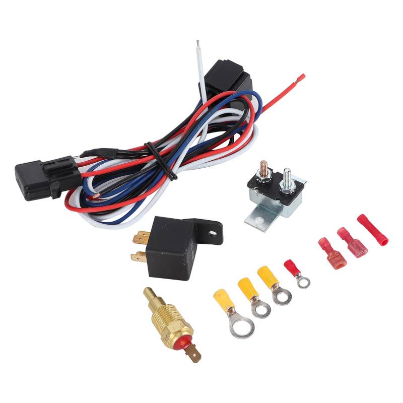 Motor Elektrische Kühlung Kühlerlüfter Thermostat Temperaturschalter Auto Einbauzubehör Sensor Relais Kit Passend für 110 V + Auto von KIMISS