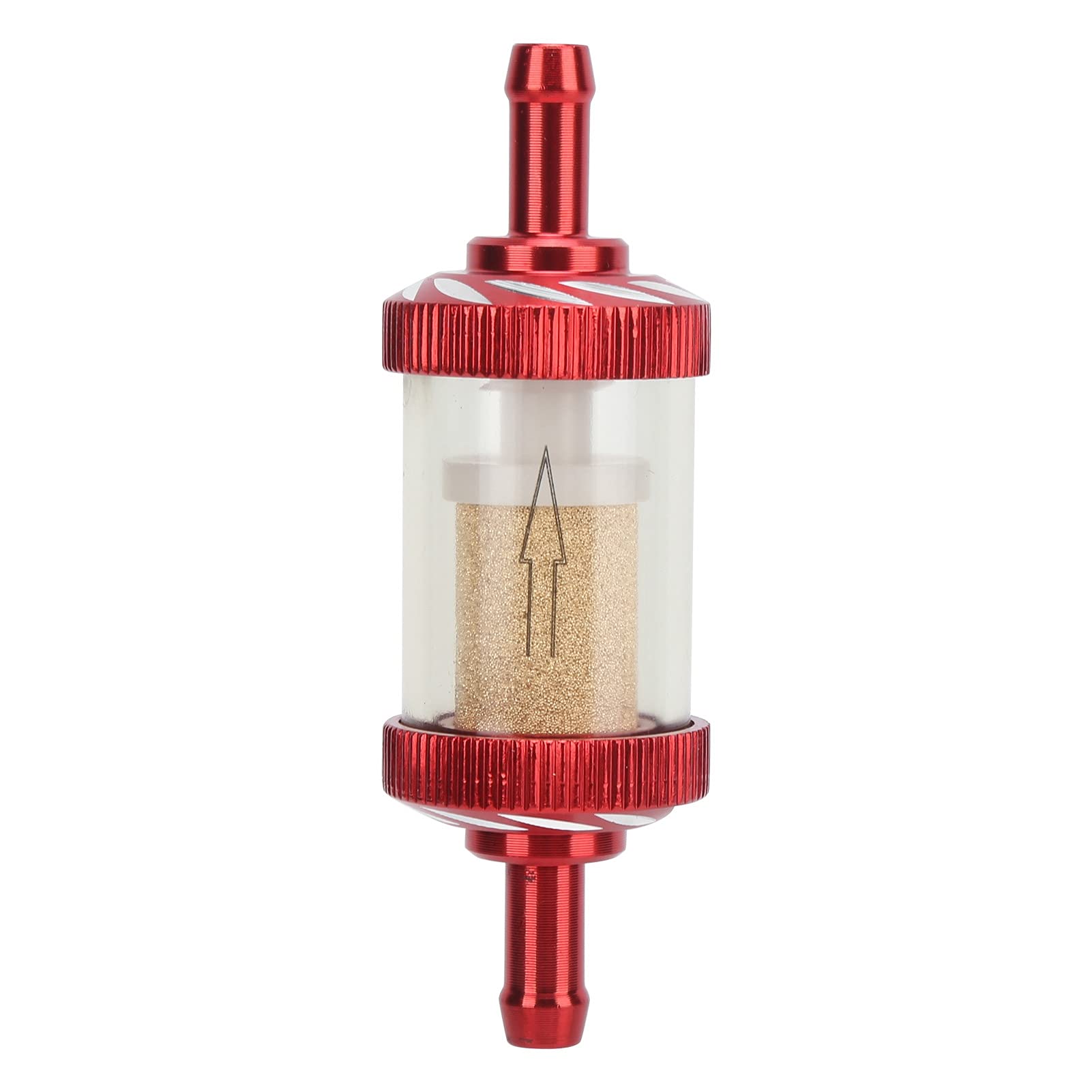 Motorrad-Kraftstofffilter, Inline-Kraftstofffilter, Motorrad-Kraftstoff-Benzinfilter Carving ABS-Hitzebeständigkeit für Motorräder mit 6 Mm Durchmesser(rot) von KIMISS