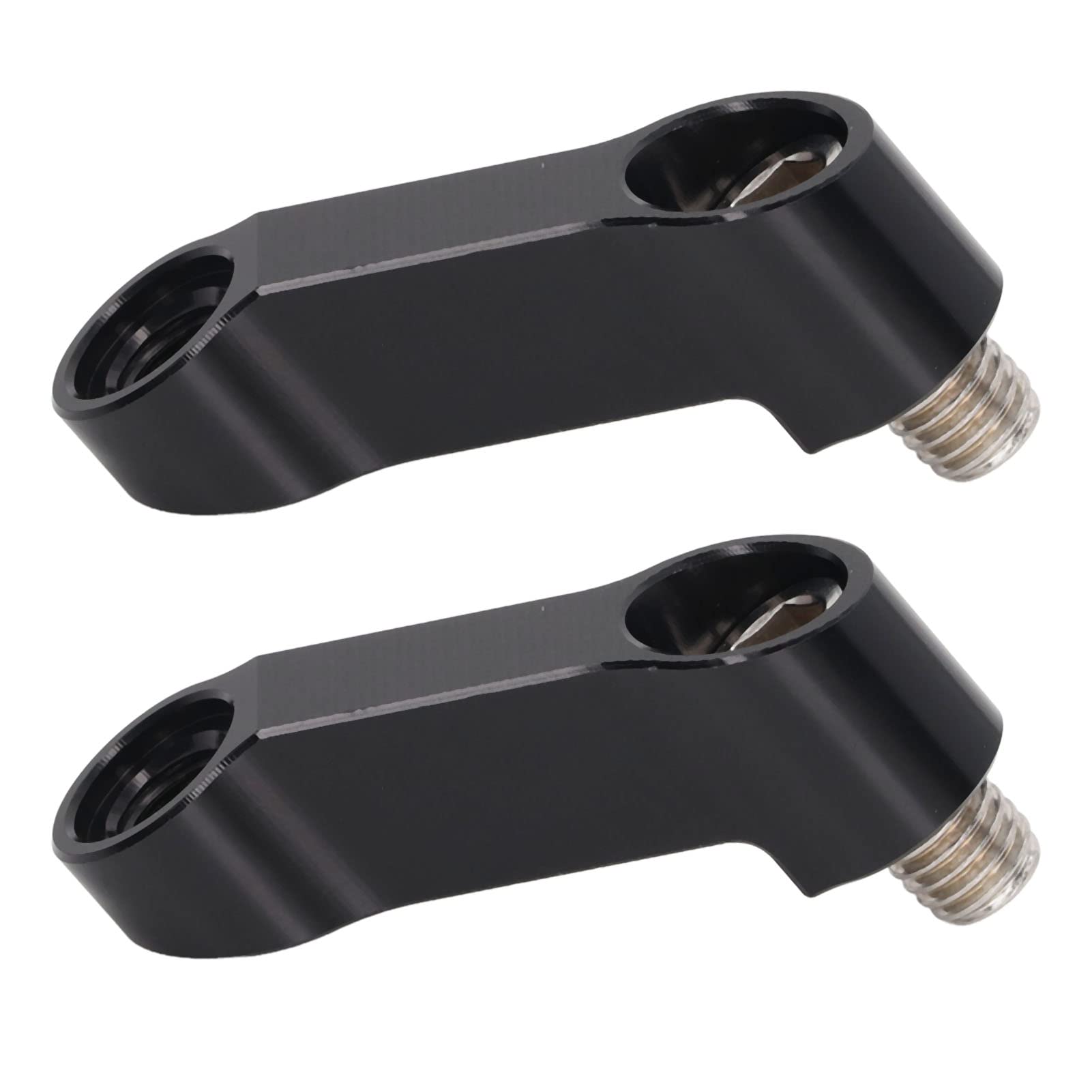 KIMISS Motorrad Spiegelhalterung Riser Extender Adapter, 1 Paar 10 Mm / 0,39 Zoll Motorrad-Spiegelhalterung, Verlängerungsadapter, Ersatz für NMAX 155 125 2015-2022(Schwarz) von KIMISS