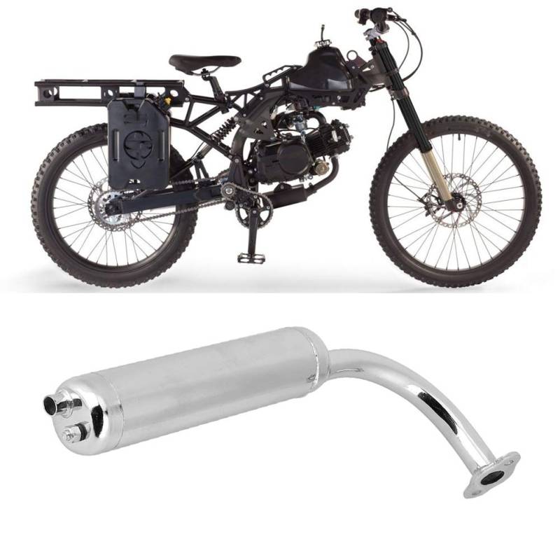 Rohrauspuffschalldämpfer， Motorrad Slip On Auspuff Schalldämpfer， Universal Schalldämpfer Auspuffrohr für 80cc 60cc 49cc 50cc Elektrofahrradmotor von KIMISS