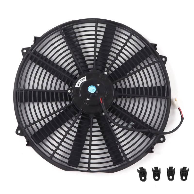 Schlanker Elektrischer Kühlerlüfter 16in Universal Slim Fan Push Pull Elektrischer Kühlerlüfter 24V 120W für Auto LKW Wohnmobil von KIMISS