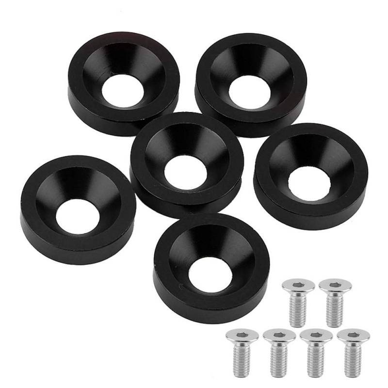 Schraube-Duokon 6pcs M8 Kennzeichenrahmen Kotflügel Stoßstange Motorabdeckung Unterlegscheibe/Schraubensatz für Auto/Motorrad (8mm) (Schwarz) von Duokon