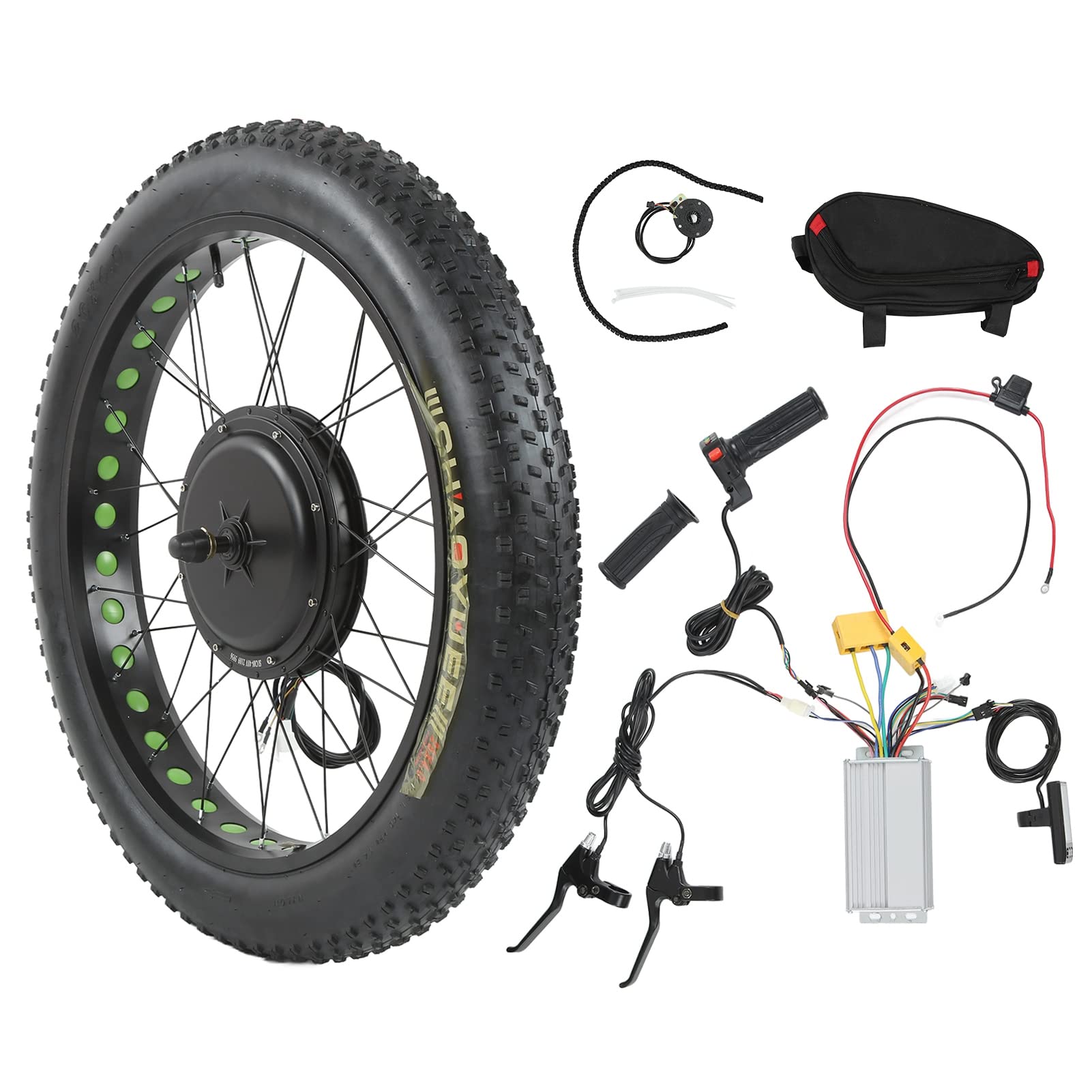 Umrüstsatz für Elektrofahrräder für Vorderräder， Elektromotor-Kit für Elektrische Fahrräder， 26-Zoll-Vorderrad-Elektrofahrrad-Nabenmotor-Umrüstsatz mit LCD-Messgerät für(#2) Autoteile von KIMISS