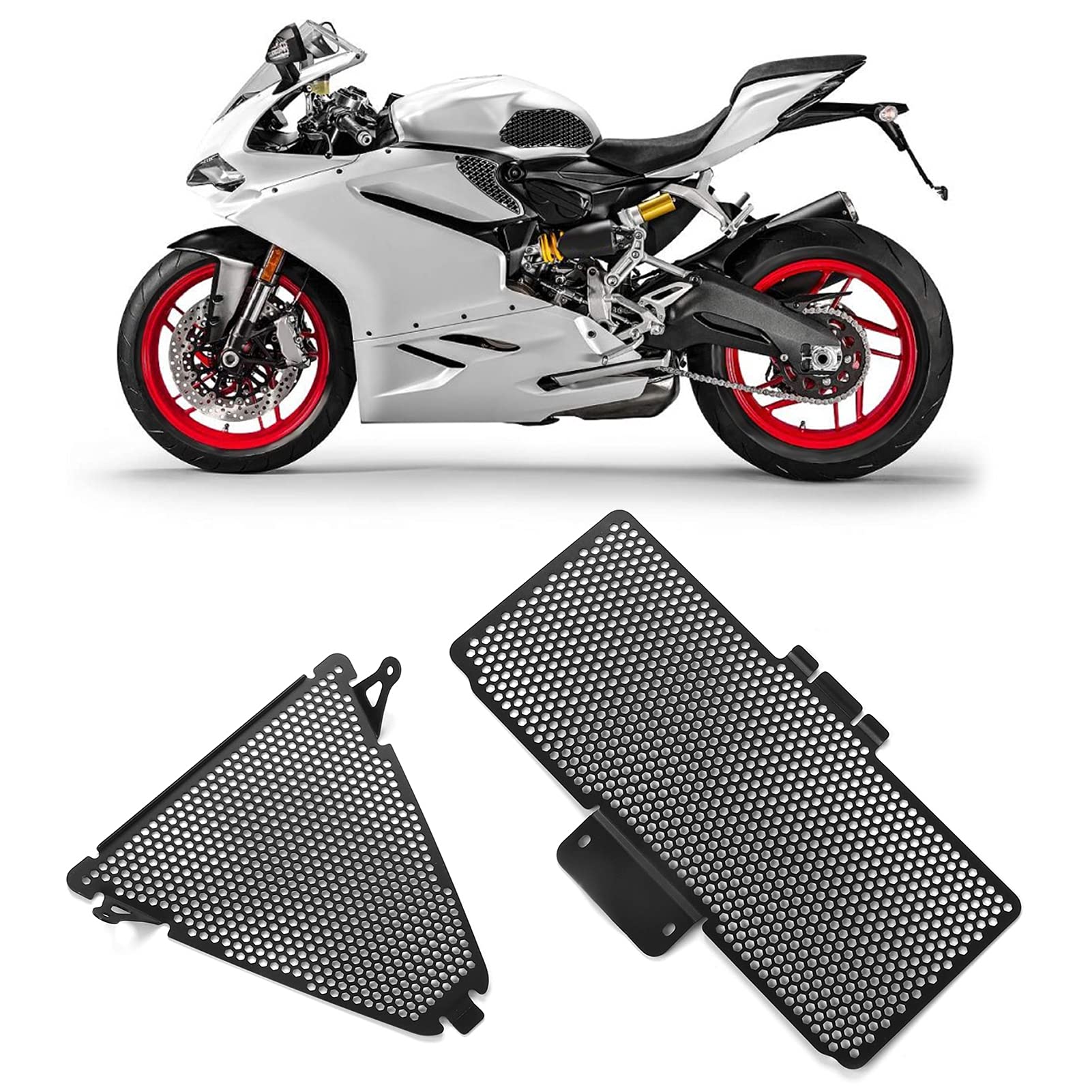 Unterer Kühlerschutz, Motorrad Unterer Kühlergrillschutz Schutzabdeckung Schutzgitter Lünette Aluminiumlegierung Ersatz für Panigale V2 2020+ von KIMISS