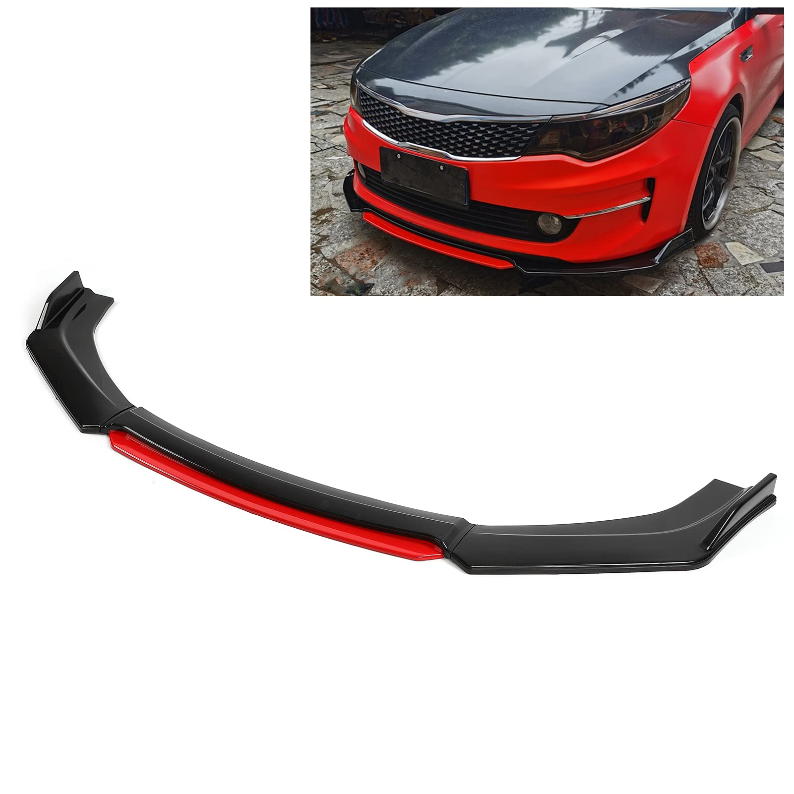 Vordere Stoßstangenlippe? Auto-Stoßstangenschutz? Universal Front Bumper Spoiler Chin Body Kit Protector PP Auto Auto Außen Auto Aerodynamische Teile von KIMISS